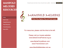 Tablet Screenshot of manifoldmelodies.com